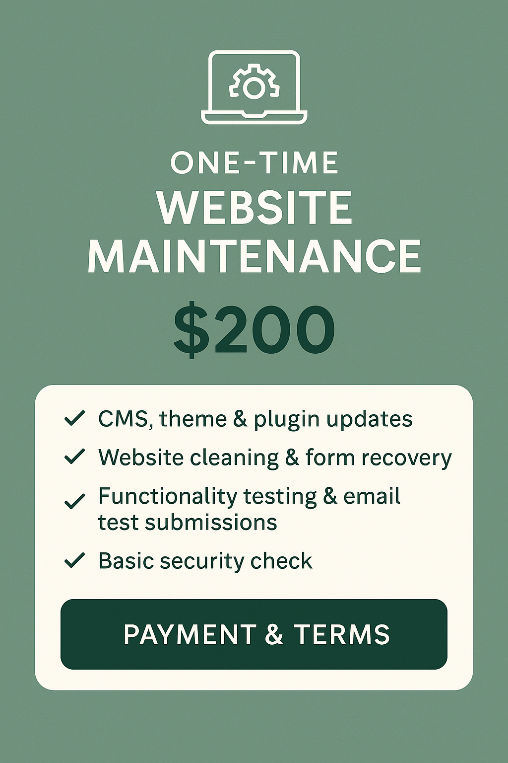 One-Time Website Maintenance