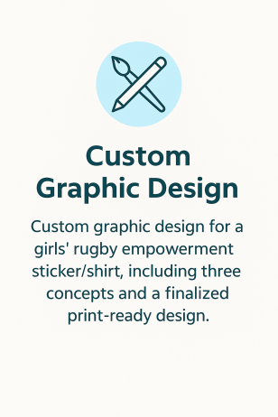 Custom graphic design for a girls’ rugby empowerment